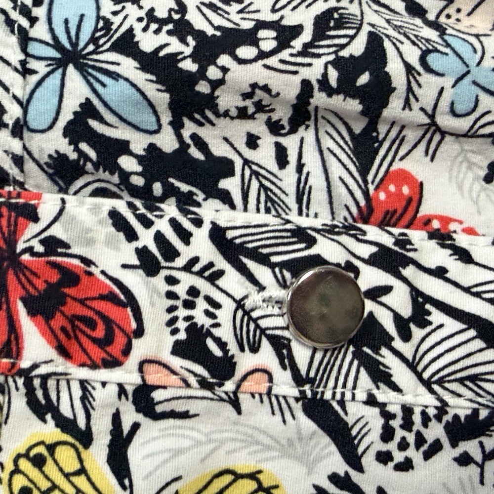 Christopher & Banks Women's 3/4 Sleeve Roll Tab Button Up Floral Print Shirt 1X - Picture 6 of 8